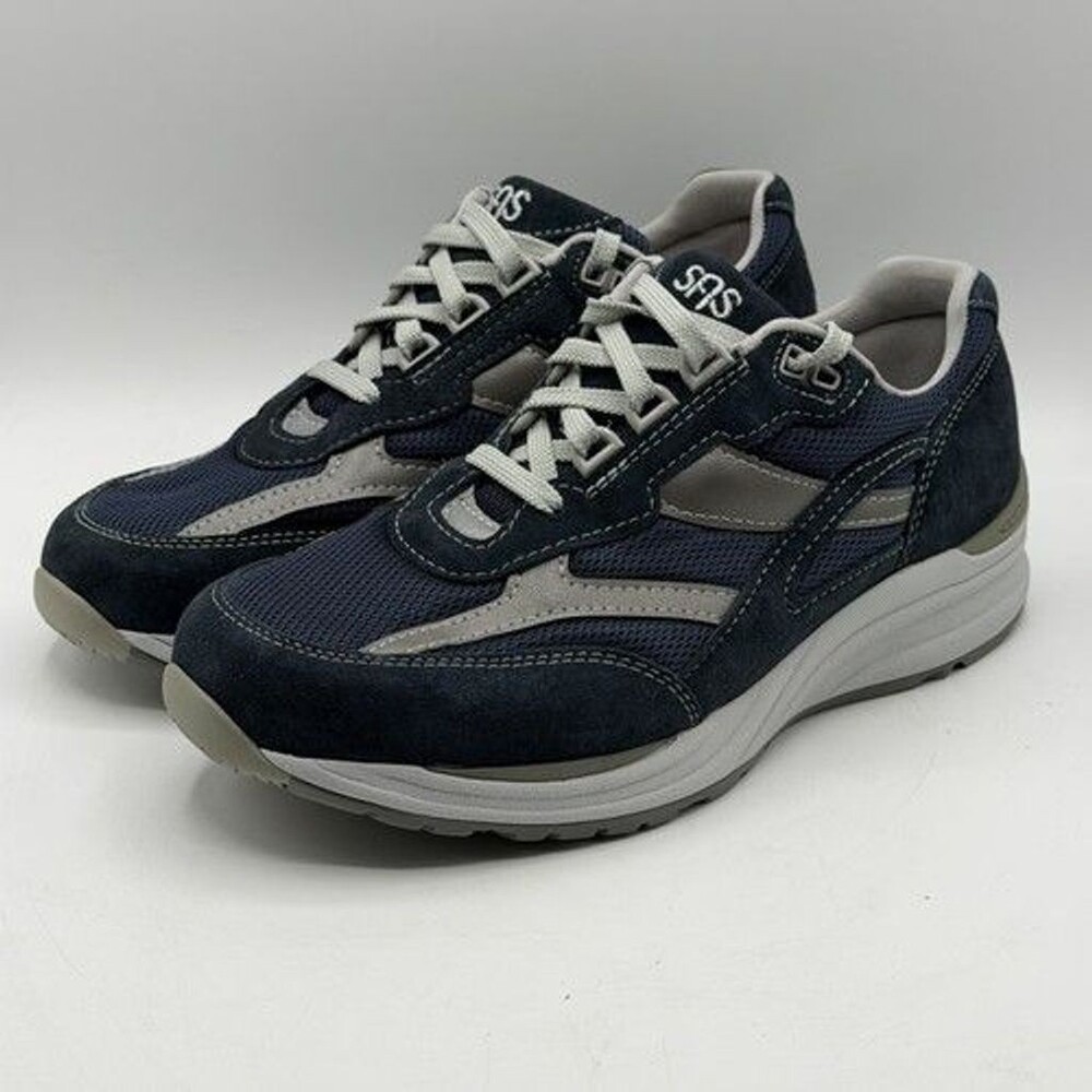SAS Journey Mesh Men’s Sz 8 Blue Lace Up Suede Mesh Walking Tripad Comfort Shoes